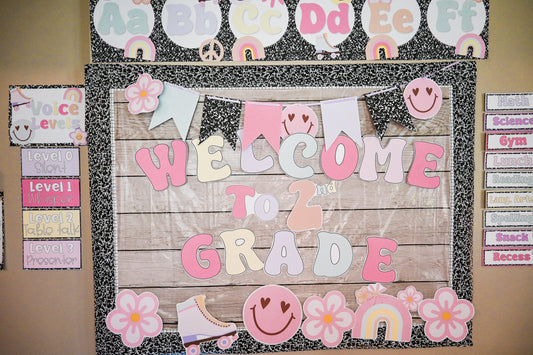 Groovy Classroom Decor Composition Notebook Bundle -Groovy Pastels Editable BUNDLE