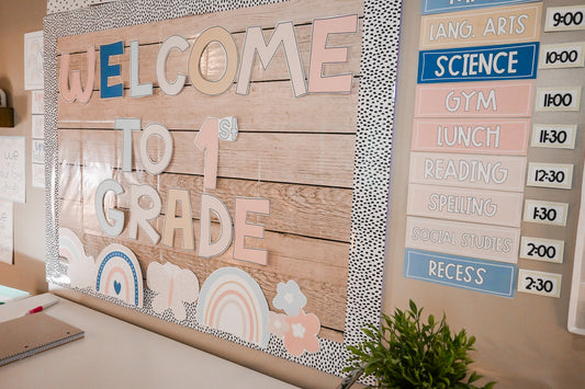 Boho Rainbow Calm Classroom Decor Bundle – Editable, Neutral, and Calming