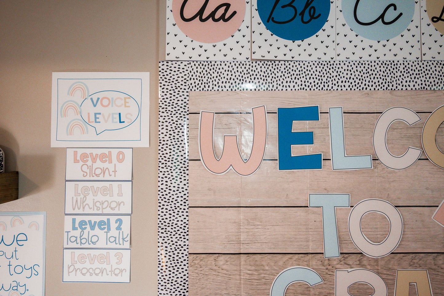 Boho Rainbow Calm Classroom Decor Bundle – Editable, Neutral, and Calming