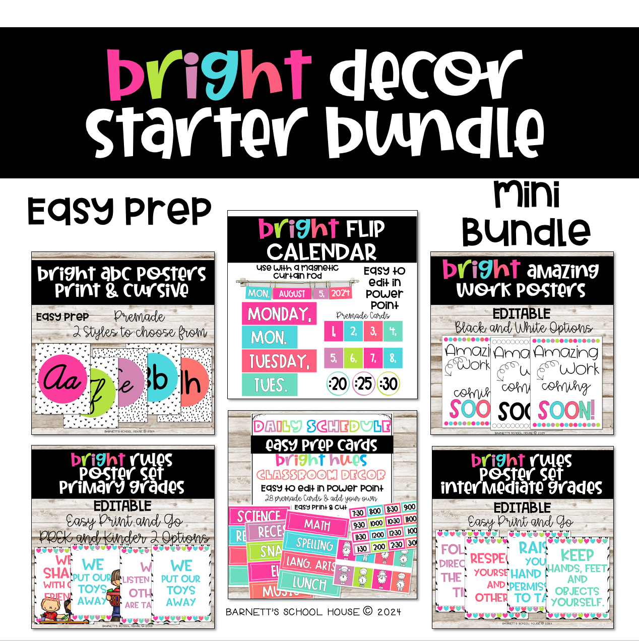 Bright decor bundle sample with educational posters and materials sample.