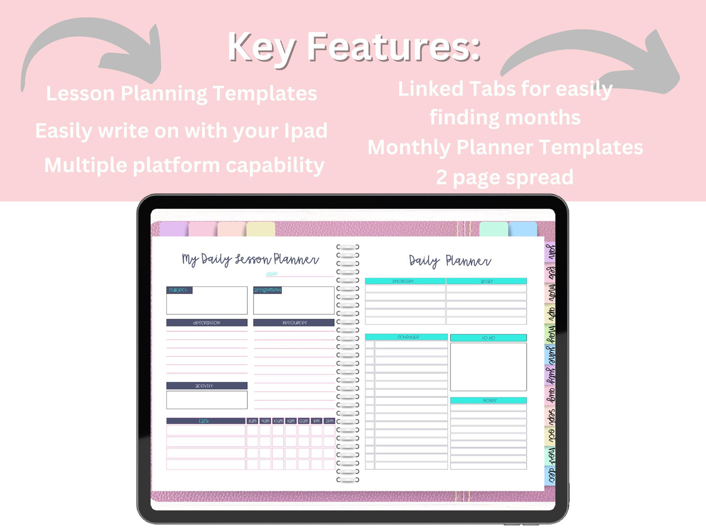 All-in-One Digital Planner 2025 Teacher Planner, Digital Teacher Planner, Digital Goodnotes Template, Weekly, Daily, Monthly, Notability