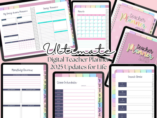 All-in-One Digital Planner 2025 Teacher Planner, Digital Teacher Planner, Digital Goodnotes Template, Weekly, Daily, Monthly, Notability