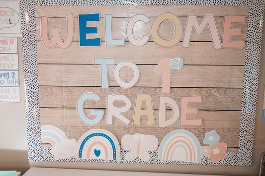 Editable Back to School Boho Bulletin Board | Calm Boho Themed Board | Three board styles with soft colors